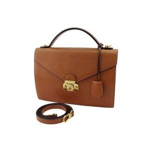 a.testoni Shoulder Bag Light brown gold Women Authentic secondhand